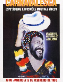 Cartaz de divulgação de mostra em homenagem a Martinho da Vila dentro da série 'Carnavalesca'. Cedoc-Funarte