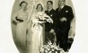 Os noivos Oscarito e Margot com os padrinhos Jardel Jércolis e Lódia Silva, no dia do seu casamento, realizado em 02/10/1934. Fotógrafo não identificado. Cedoc-Funarte