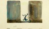 Cenário de Santa Rosa para Cenas II, III e IV do Ato III da peça Rua Alegre 12 (1937). Três desenhos em guache sobre papel. Suporte comum aos três desenhos (32x15,5 cm)